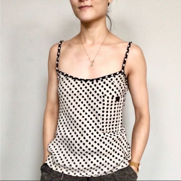 Ace & Jig Linen Blend Polka Dot Embroidered Pocket Tank Medium - Picture 1 of 7
